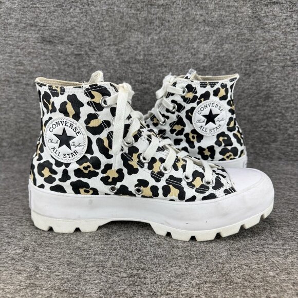 ✅Converse Shoes Women's Size 8 All Star Chuck Taylor Lugged Hi Leopard Sneakers - Picture 9 of 10